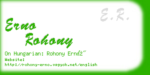 erno rohony business card